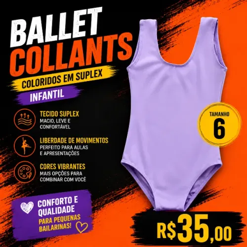 Ballet Collants Coloridos em Suplex - infantil