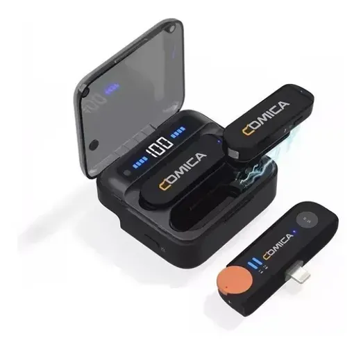 Microfone Sem Fio Comica Vimo S Mi Lightning 2 Microfones e 1 receptor - top de linha