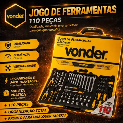 Jogo de Ferramentas Vonder 110 Peças