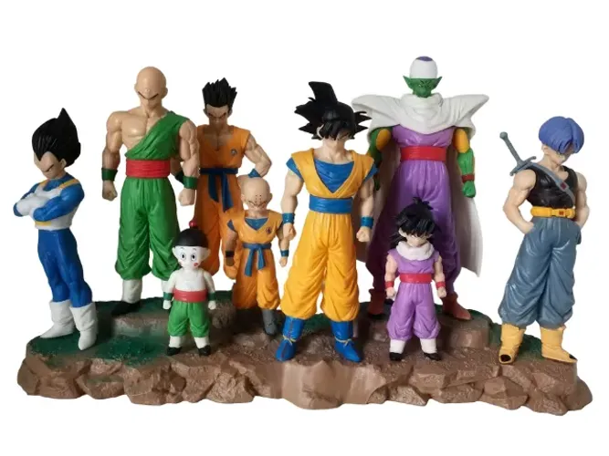 Set Kit DBZ Dragon Ball Z 9 Figuras Base Única Diorama Com Embalagem - Leia a Descrição!