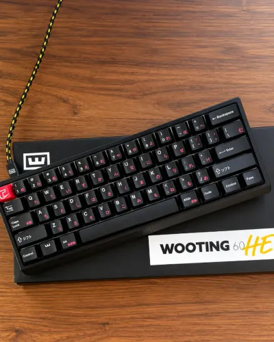 Teclado Gamer Wooting 60HE Hall Effect Rapid Trigger 60% com Caixa