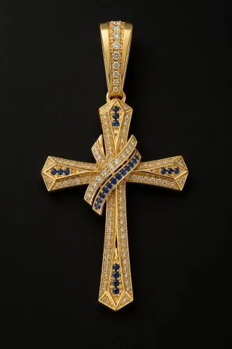 Crucifixo Califórnia em Ouro 18K 750