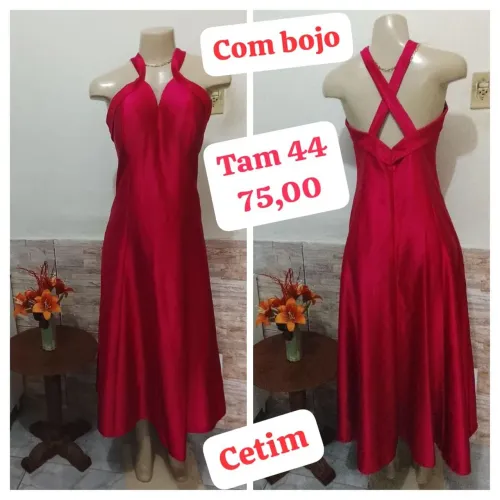 Vestido de festa em cetim tamanho 44