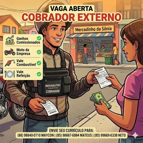 Vaga para cobrador externo 