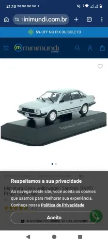 Miniatura VW Santana 1/43.