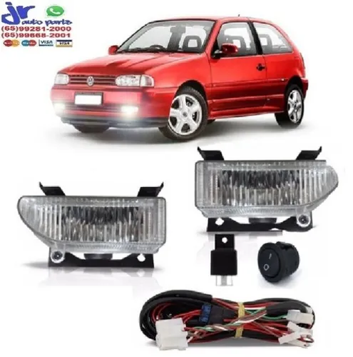 Kit Farol Milha Gol G2 1996 1997 1998 1999 2000 2001 2002 Auxiliar Neblina 