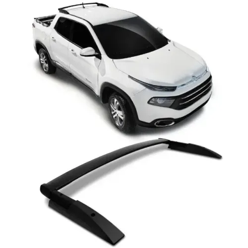 Rack de Alumínio Preto Fiat Toro - Tipo Aerofólio