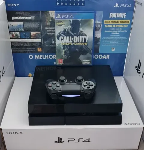 PS4 1TB c/ Jogo (CALL OF DUTTY) - COM GARANTIA!!! Temos Loja Física.