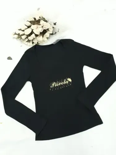 Blusa Manga Longa Poliéster Lisa Feminina
