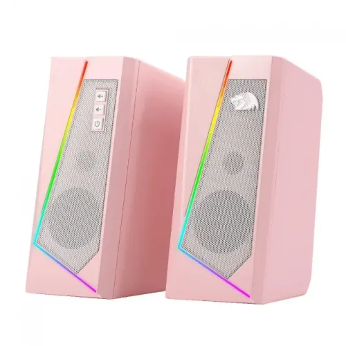 Caixa de Som Gamer Redragon Anvil GS520P RGB Stereo 2.0 3.5mm Pink - WZetta