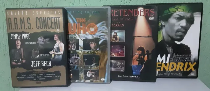 Kit com 4 Dvds de Musica Originais, Entre eles Jimi Hendrix, The Who