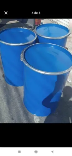 Tambor de metal com tampa removível de 200 litros 
