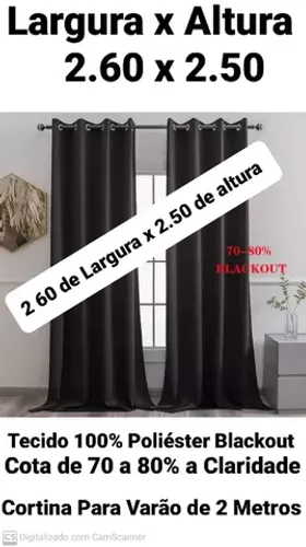 Cortina Blackout 2.60 x 2.50 Grande Promoção
