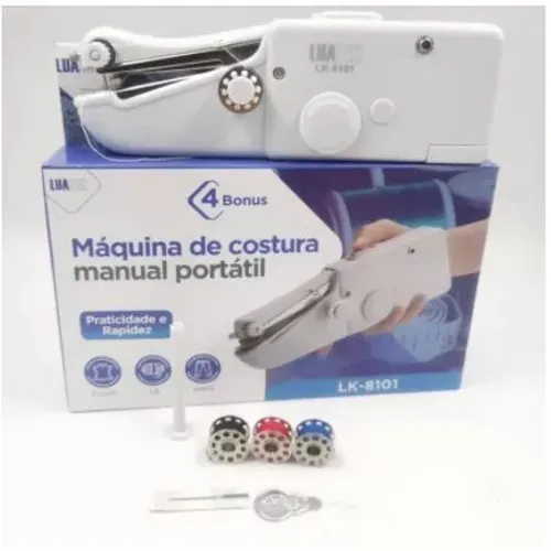 Mini Máquina De Costura Manual Portátil Costura Couro Lã Jeans Lk-8101