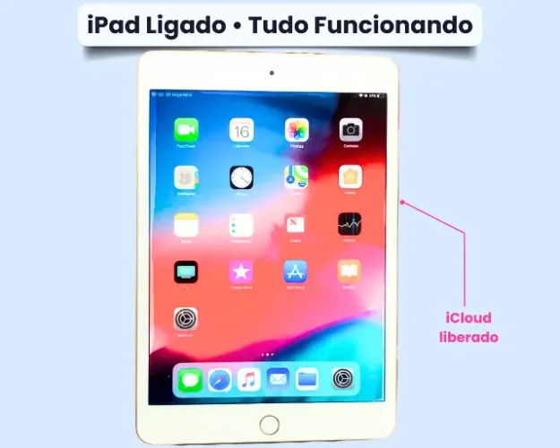 iPad Mini 128GB Wi-Fi Dourado Apple: 94% Bateria, Acessórios Inclusos + Estado Impecável