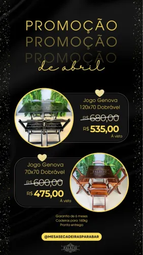 Jogo Kit Mesa c Cadeira Dobrável Madeira Maciça Bar Lanchonete Restaurante Fábrica