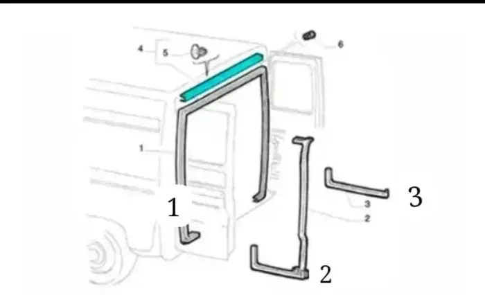 Borrachas porta traseira Ducato/jumper/boxer teto alto 