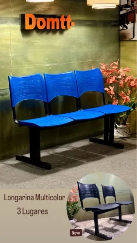 Cadeira Longarina 3 lugares Multicolor