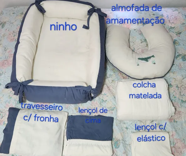Kit Enxoval de Bebê Completo: Ninho, Travesseiro e Mais!