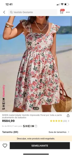 Vestido gestante TAM gg novo