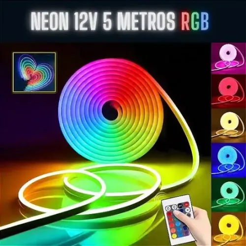 Fita de LED Neon 12V 5 Metros RGB