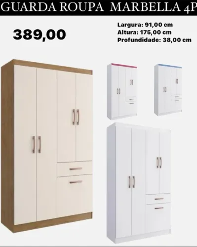 Guarda-Roupa Marbello 4 Portas - ENTREGA HOJE !!!