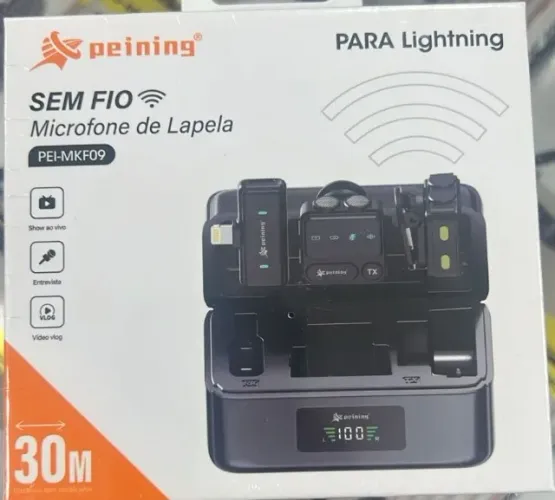 Microfone Sem Fio Duplo Lapela Celular Para Ios iPhone 