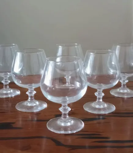 Conjunto de 6 Taça de conhaque de Cristal 