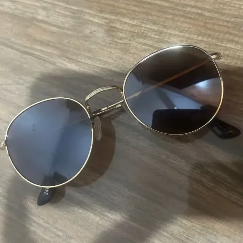 [CHILLI BEANS] Óculos de sol Slim redondo marrom e dourado - Usado, como novo