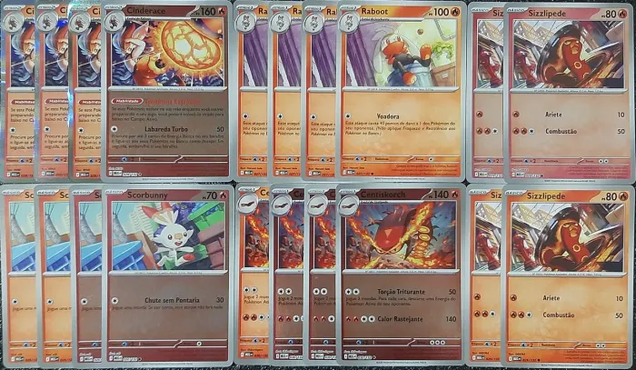 Deck Cinderace cartas originais de pokémon