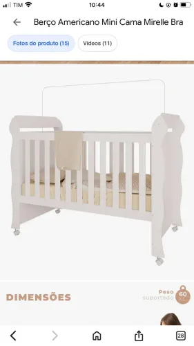 Berço cama seminovo