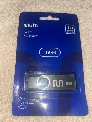 endrive Multilaser Twist Pd588 16gb Preto E Prateado