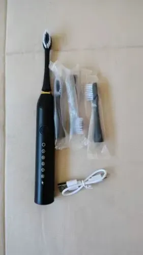 Escovas de dentes  elétrica  adultos e crianças carregamento 6 velocidades  usb 3 refis  3