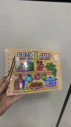 Livro de Colorir COZY & CUTE - Antiestresse- Educativo- Desenhos Para Pintar -Loja Coimbra