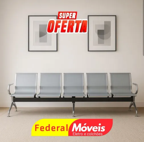 Cadeira de Espera Longarina 5 Lugares - Moderna, prática e durável!