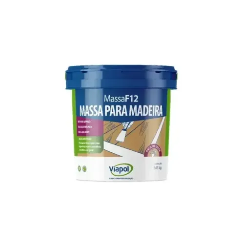 Massa para Madeira F-12 Castanho 1,65kg Viapol 