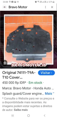 Protetor de cárter original Honda Civic T10 74111-T9A