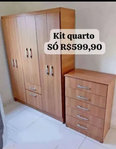 Kit Quarto Completo - Guarda-Roupas e Cômoda