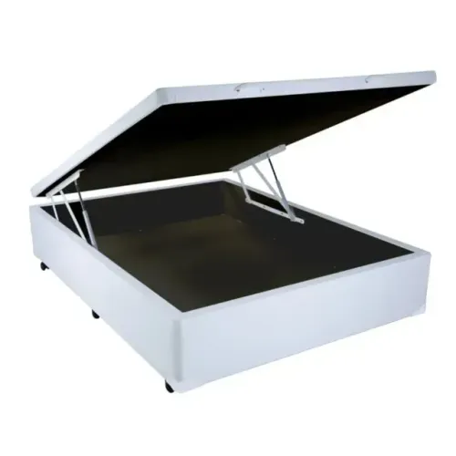 Base Box Baú Casal Blindado Branco - Entrega Rápida! 