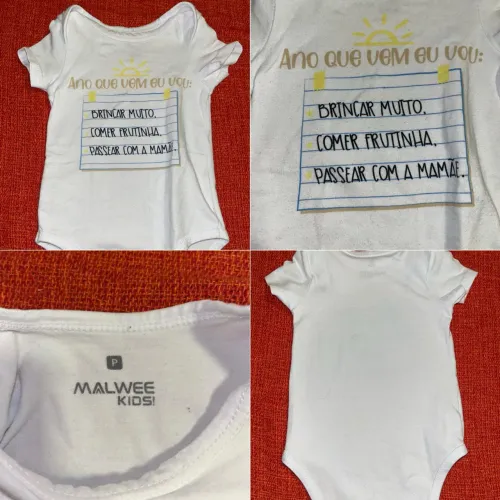 Body Malwee Kids - Frase Fofa ?Ano que vem eu vou? - Tamanho P