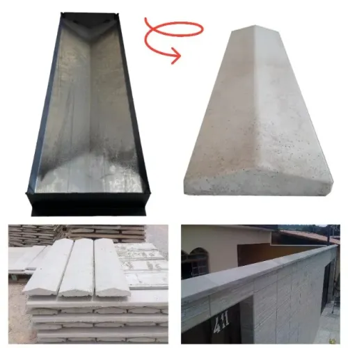 Forma De Aço Para produzir bloco Chapéu Capa De Muro Pingadeira 20cm X 1,0m