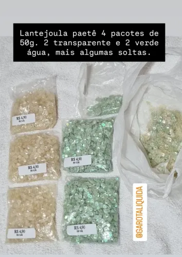 Lantejoulas Paetê - 4 Pacotes de 50g cada