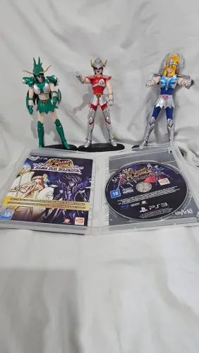 3 Figuras Cavaleiros do Zodíaco + Jogo PS3 ALMA DOS SOLDADOS item de colecionador