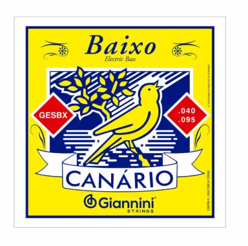 Encordoamento para Baixo 4 cordas Giannini Canário GESBX (.040 -.095)