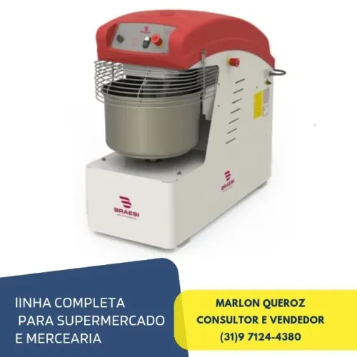 Amassadeira 25KG Espiral Braesi Monofásica Nova