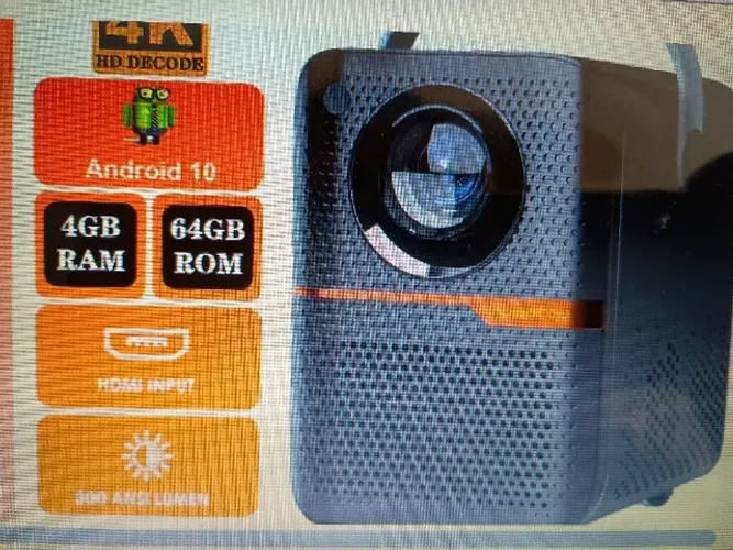 PROJETOR HONGTOP-P10 Android, Versão Global, 1080P, 4GB, 64GB, foco elétrico, portátil,