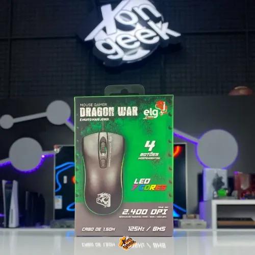 Mouse Elg Gamer Dragon War 2400DPI | ELG | Item Com Garantia! - A Pronta Entrega!