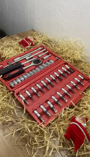 Jogo de ferramentas Soquete + Bits Para Ferramentas 46 Peças 