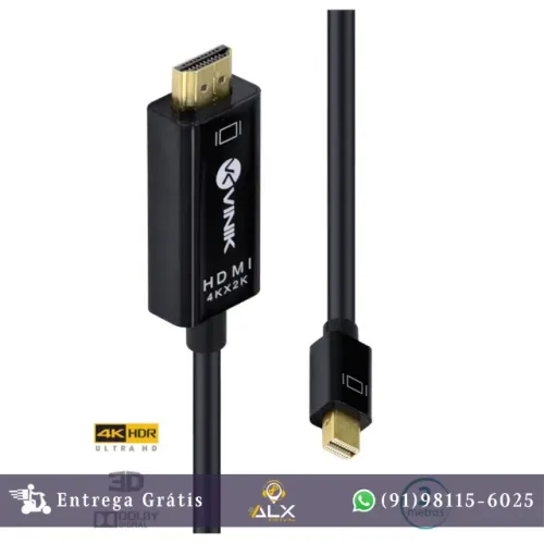 Cabo Mini Displayport para Hdmi 2.0 4k Ultra Hd - 2 Metros H20mdp-2 Vinik *ENTREGA GRÁTIS*