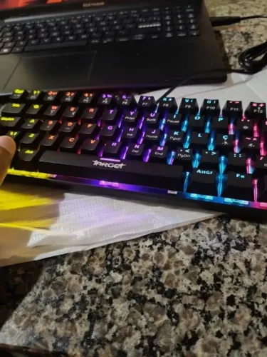teclado mecanico preto switch brown